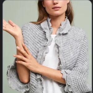 Anthropologie Moth Rocia Ruffle Cardigan Sweater
